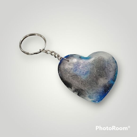 KINGS Blue Ink Heart Keychain (Z170) - Picture 6 of 8